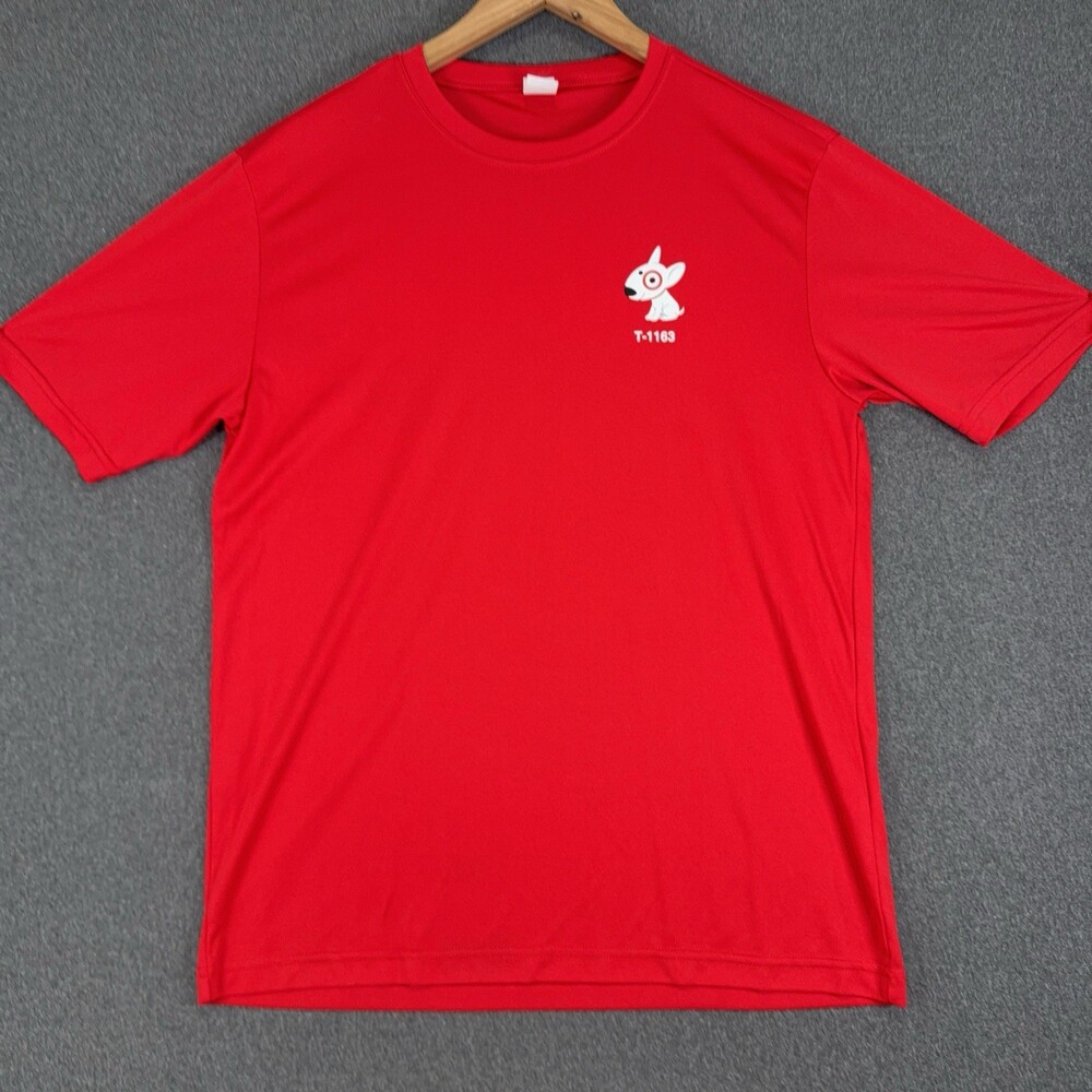 Target Bullseye Dog T-1163 Employee Shirt Red Sport-Tek Mens M